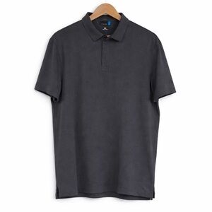 J.Lindeberg Men's Charcoal Short-Sleeve Polo - XL